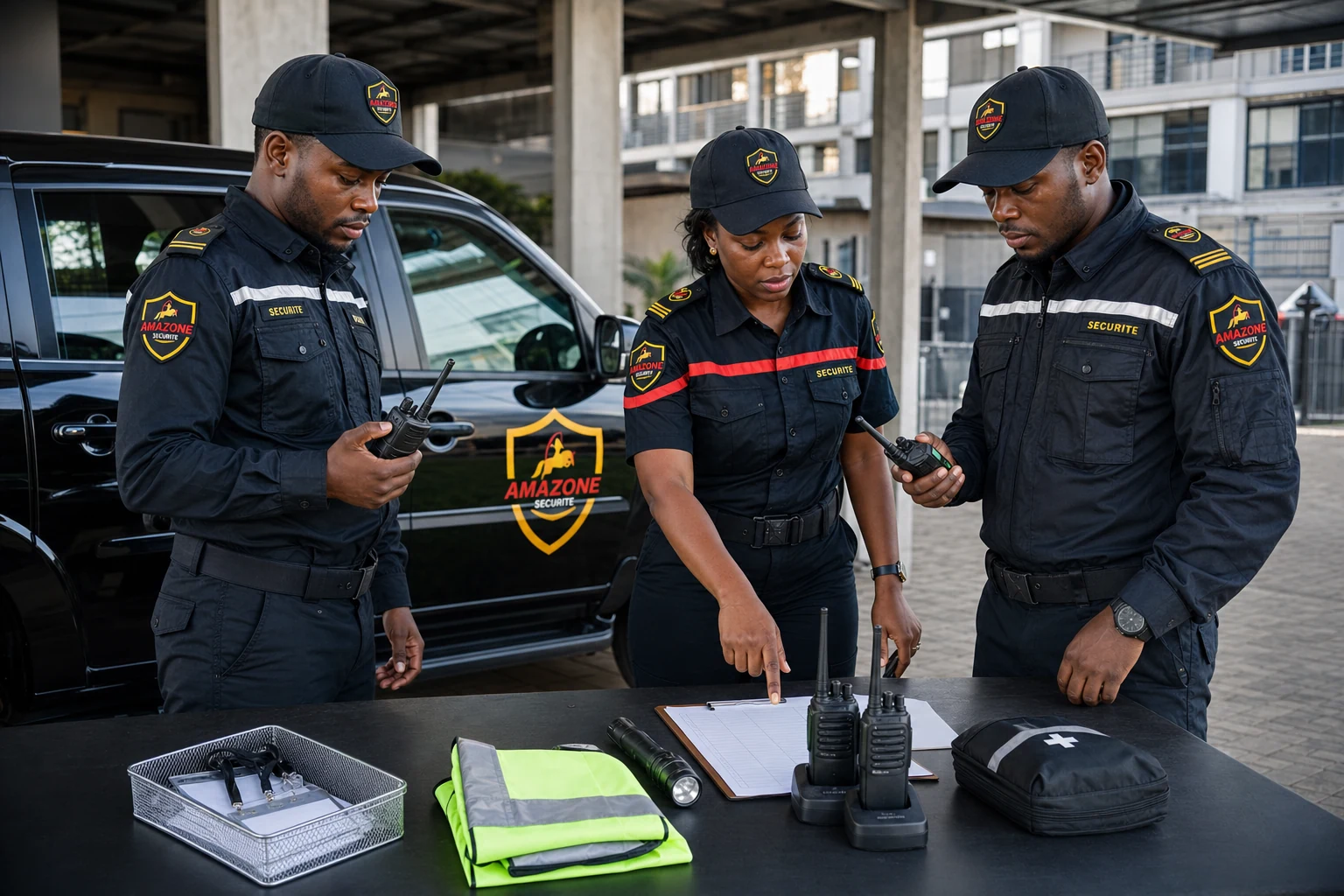AMAZONE Supervisor controlling radios, checklist and equipment prior to take-over