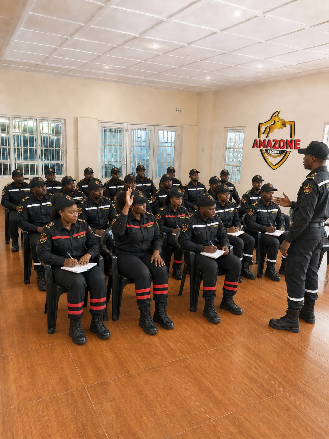 Illustration of a training session for AMAZONE officers